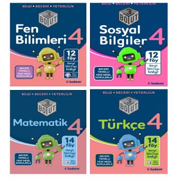 Tudem 4.Sınıf Türkçe,Matematik,Fen Bilimleri,Sosyal Bilgiler 3 Boyut Set