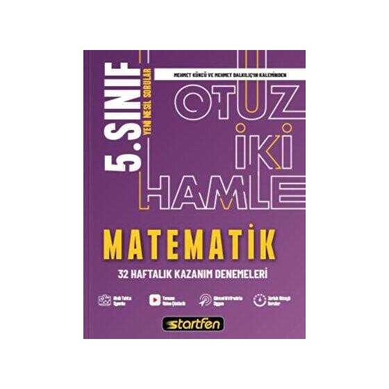 Startfen Yayınları 5.Sınıf Matematik 32 Hamle Haftalık Kazanım Denemeleri