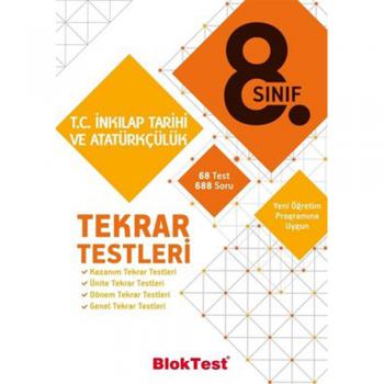 8. Sınıf T.C. İnkılap Tarihi ve Atatürkçülük Tekrar Testleri Blok Test Yayınları