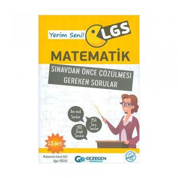 Yerim Seni LGS Matematik Sınavdan Önce Çözülmesi Gereken Sorular Gezegen Yayınları