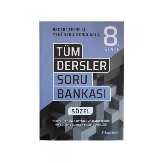 Tudem Yayınları 8 SINIF Sözel  Yeni Beceri Temelli Tüm Dersler Soru Bankası