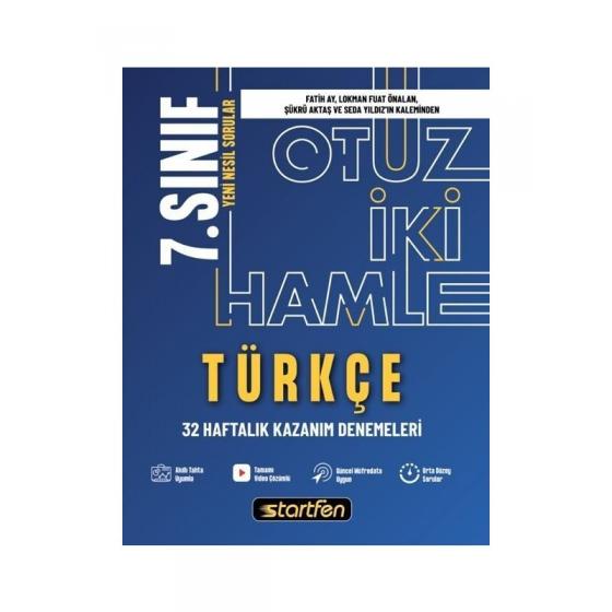 Startfen Yayınları 7. Sınıf Türkçe 32 Hamle Haftalık Kazanım Denemeleri